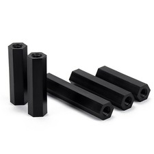 M2 M2.5 M3 M4 M5 M6 Nylon Plastic Long Nuts Rod Bar Hex Connector Stud Black