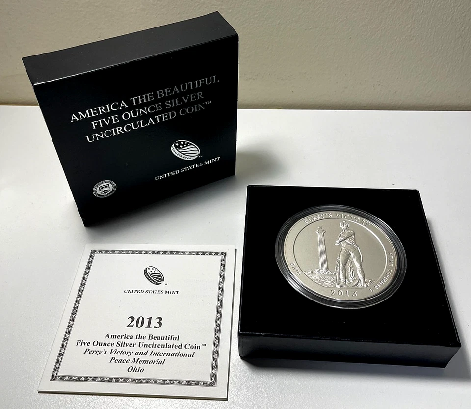 2013 America The Beautiful 5oz Silver Coin Perry’s Victory NIB w COA! MINT! - Image 2 of 4