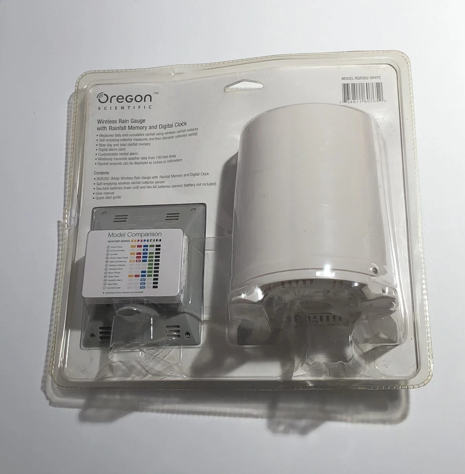 Oregon Scientific Wireless White Rain Gauge Yard RainFall Tracker RGR382 New - Image 4 of 4