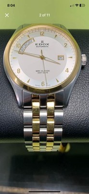 Edox Men s 83013-357J-AID WRC Classic Day Date Swiss Automatic ETA 2824 RT $2275