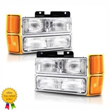 Headlights Assembly 1994 1995 1996 1997 1998 Chevy Silverado C10 Ck 1500 2500 3 Headlights Assembly 1994 1995 1996 1997 1998 Chevy Silverado C10 Ck 1500 2500 3