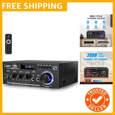 Streamlined Bluetooth 5.0 300W Amplifier   Perfect for Home Theater Systems