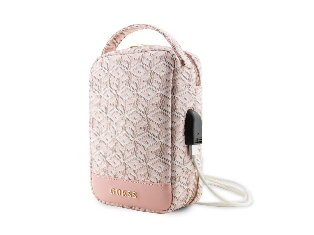 Sacoche de voyage Guess G Cube rose avec port USB pour weekend chic