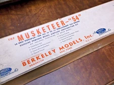Vintage -BERKELEY- (MUSKETEER 54) Balsa Radio /C-F.F. MODEL AIRPLANE KIT.- COMP.