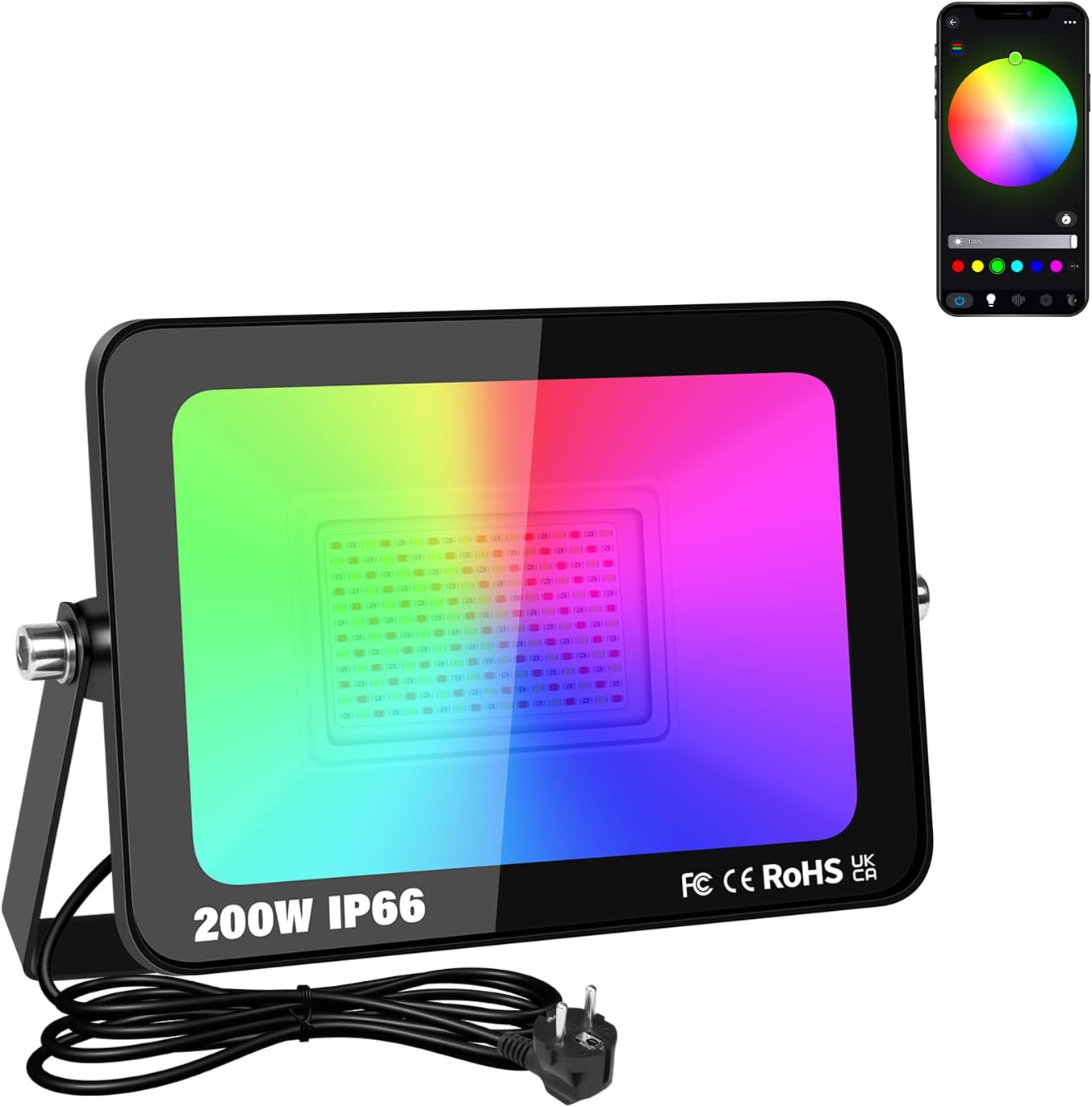 Illuminazione Architetturale LED RGB 200W: Smart Bluetooth Outdoor