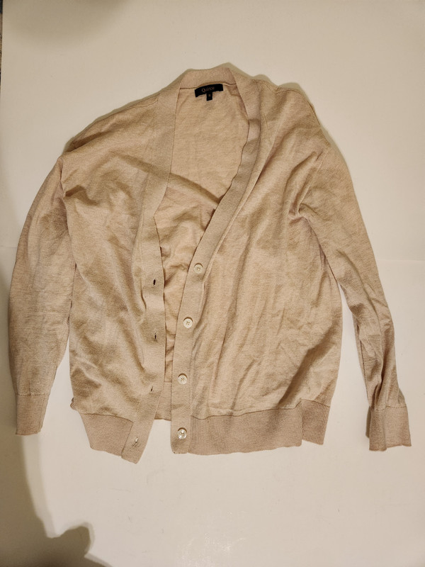 quince cotton cardigan beige women's sweater size small