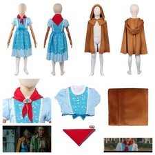 Holly Wheeler Dress Scarf Blue Floral Skirt Cloak set Halloween Cosplay Costume