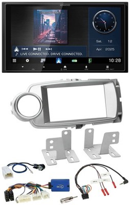 Kenwood Bluetooth 2DIN USB DAB Steering Wheel Car Stereo for Toyota Yaris 2011-2014 Silver