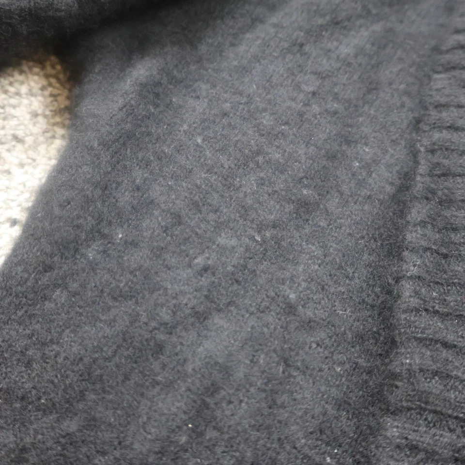 Ann Taylor Cardigan Women's Medium Black 100% Cashmere Open Front Ribbed K - Image 3 of 4