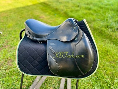 17.5'' BLACK Stubben Portos Elite English Leather Saddle 30cm