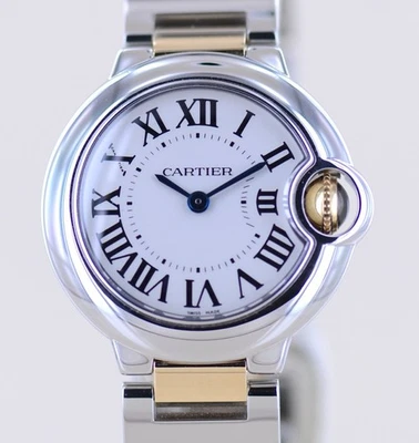 Cartier Uhr Ballon Bleu Steel Gold 28mm Klassiker Luxusuhr Silver roman dial - Bild 1 von 4