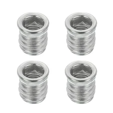 4Pcs Threaded Inserts Nuts, M8x15mm Hex Socket Drive Nut Inserts for Wood