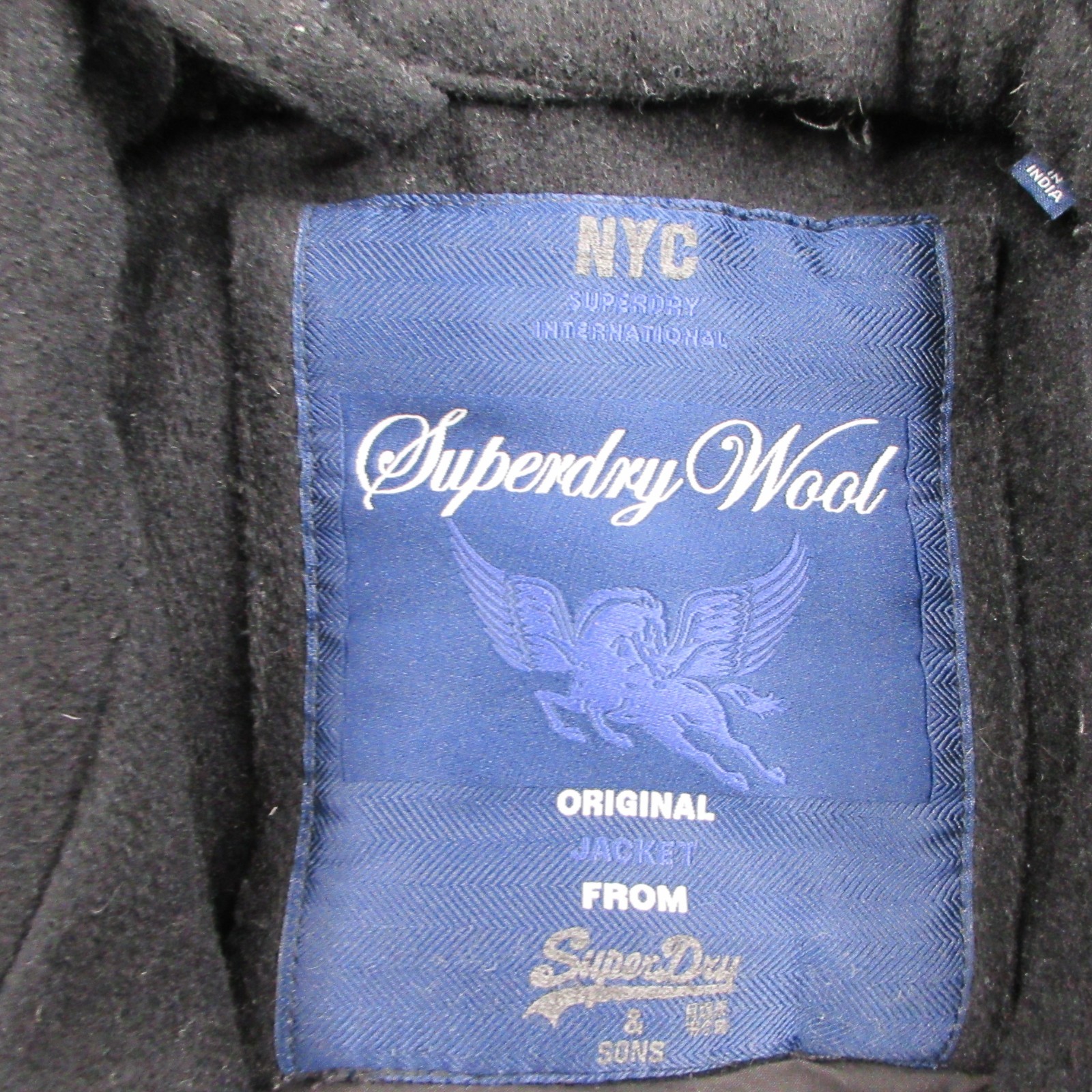 Superdry Peacoat Womens 2XL Black Wool Double Breasted image 8
