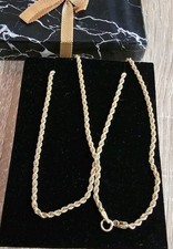 9ct 375 Yellow Gold Rope Braided Gold Chain Necklace 