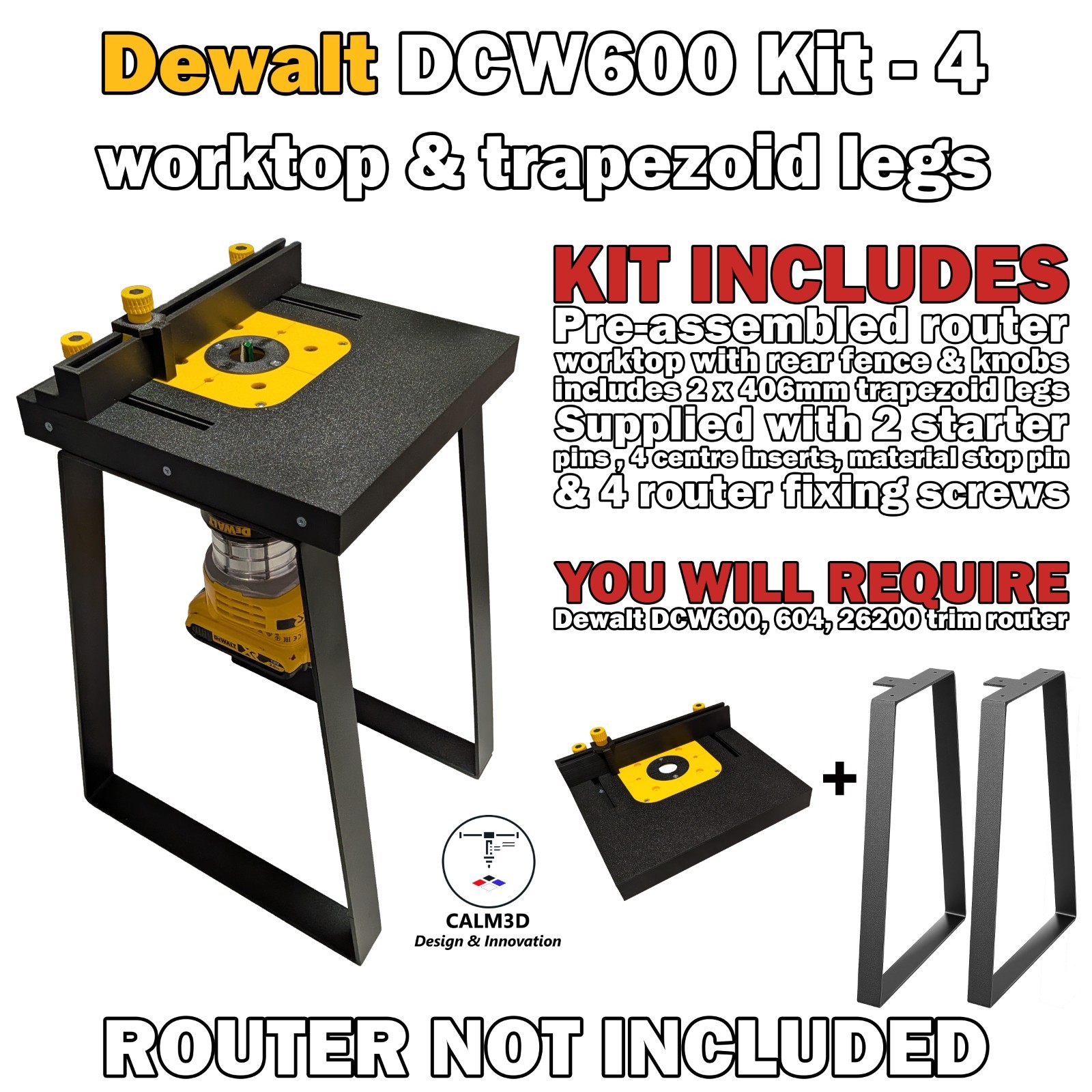 Dcw600 Router Bit Set Dewalt DCW600 DCW604 26200 Compact trim router table kits | eBay UK