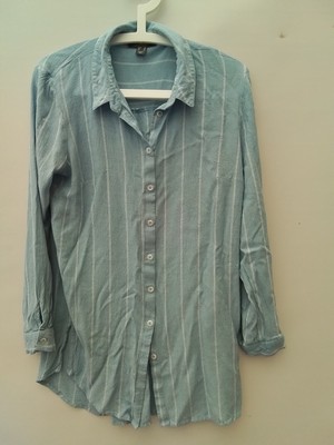 Blaue gestreifte Business Bluse von Primark Gr. 42