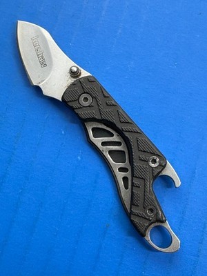 Kershaw Cinder Black Handle Folding Pocket Knife Bottle Opener 1025