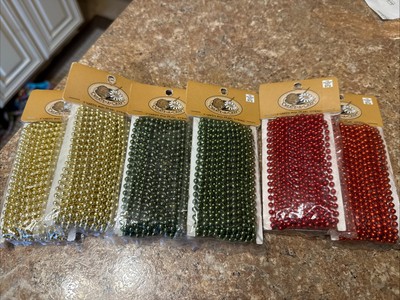 Lot Of 6 Packs Create A Craft 4mm Pearl String 5 Yards Red Gold Green New