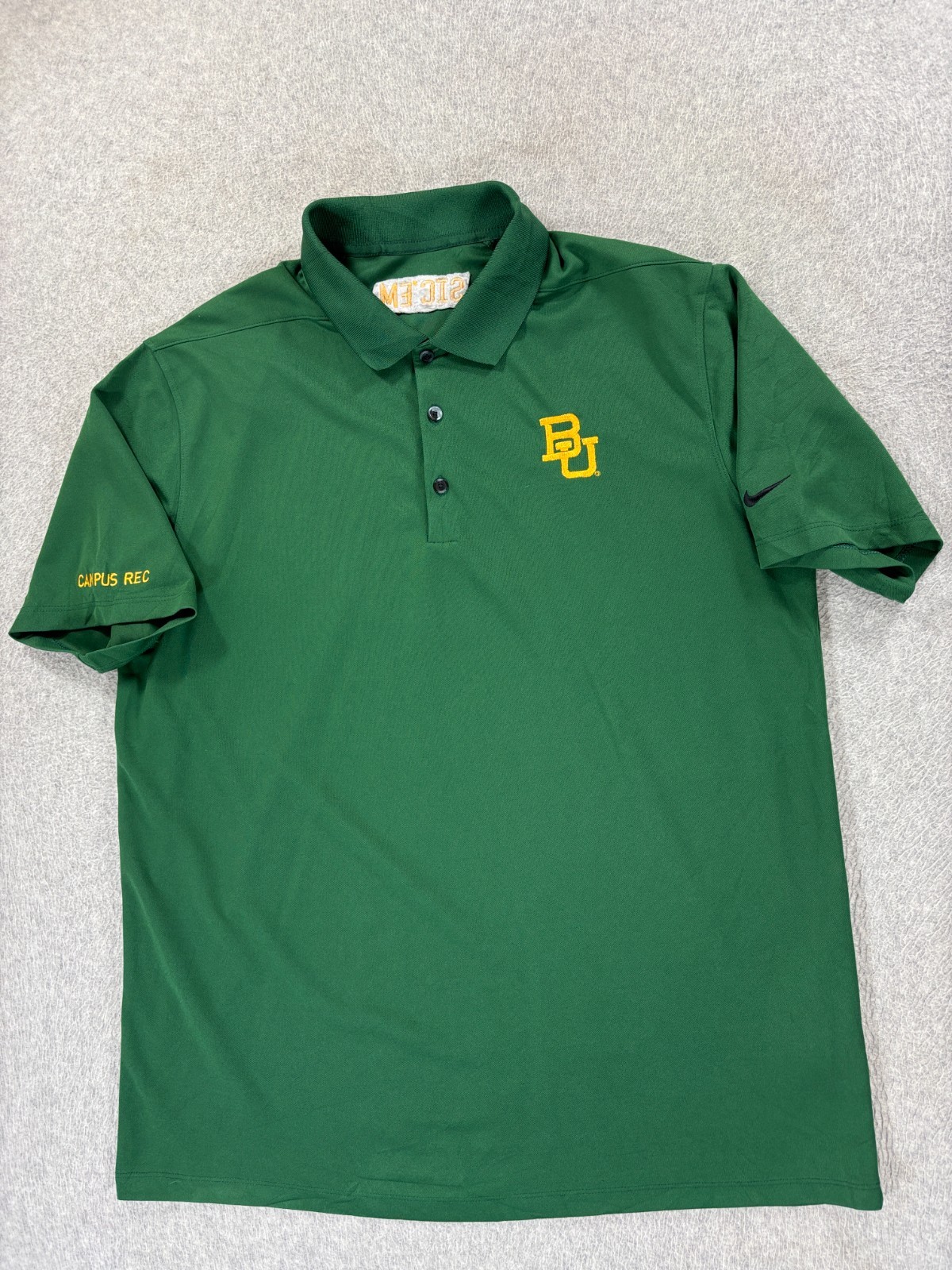 Baylor Bears Nike Stitched Logo Campus Polo Shirt (Men's Large) Green
