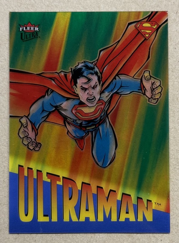 2026 Fleer Ultra Superman  Ultraman acetate insert R-48 ’95 Retro Blue parallel 