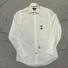 Tommy Hilfiger Shirt Mens 15-32/33 White Long Sleeve Button Up Slim Fit NWT