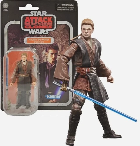 Star Wars Anakin Skywalker Padawan Attack of The Clones Figure Hasbro NOC NR