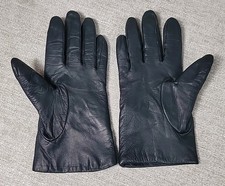 VTG Fownes Gloves Womens Size 7 1/2 Black Leather Lined Dress Classic Boho