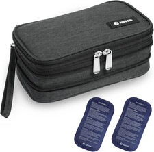 Insulin Cooler Travel Case, Expandable Insulated Diabetic Bag with 2 180G Ice