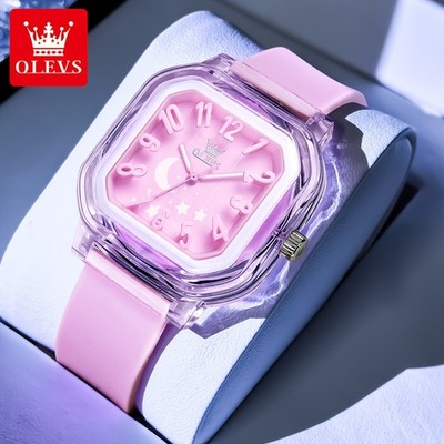 OLEVS Colourful Girl's Quartz Watch Luminous Wristwatch for Kids Students