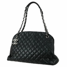 CHANEL Mademoiselle Bowling Bag Matelasse Caviar skin Black Chain Shoulder bag
