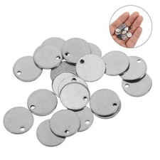 20 Pcs Blank Dog Pet Tags Blanks Round Stamping Metal Name Label