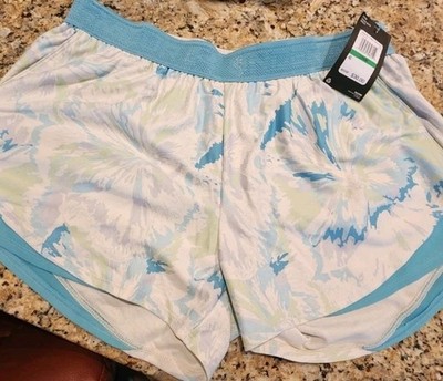 Under Armour PALE OLIVE/CLOUDLESS SKY Playup 3.0 Shorts| Womens Size L| NEW WT