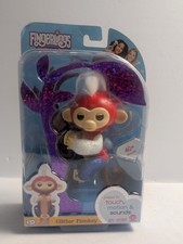 WowWee Fingerlings Glitter Monkey Liberty Red White Blue Interactive Toy NIB