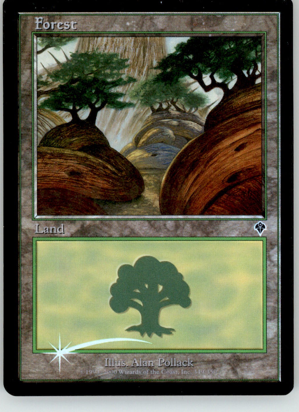 Forest (349) - Invasion - 349 - Foil MP Magic: The Gathering