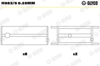 1X Glyco H982/5 0.25Mm Kurbelwellenlager FüR Opel Vauxhall Daewoo Chevrolet Isuz