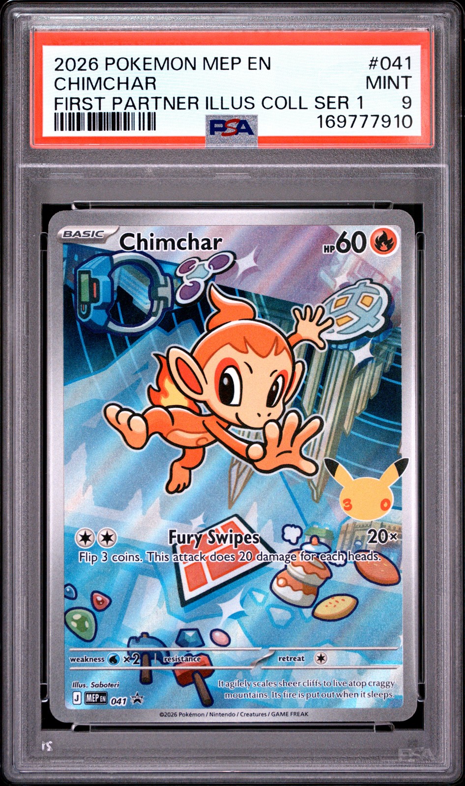 2026 POKEMON FIRST PARTNER ILLUSTRATION COLLECTION PROMO #041 CHIMCHAR PSA 9