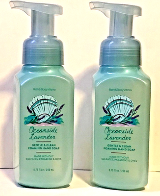 #ad OCEANSIDE LAVENDER FOAM HAND SOAP WASH 8.75 OZ BATH BODY WORKS AQUA 2 pc lot $25.99