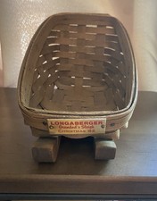 LONGABERGER GRANDAD'S SLEIGH BASKET 1982 CHRISTMAS WITH RED TAG "RARE"