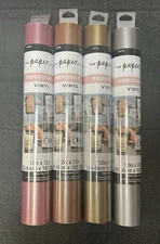 The Paper Studio Removable Vinyl Lot. Metallic Pink, Bronze, Gold & Silver. New!