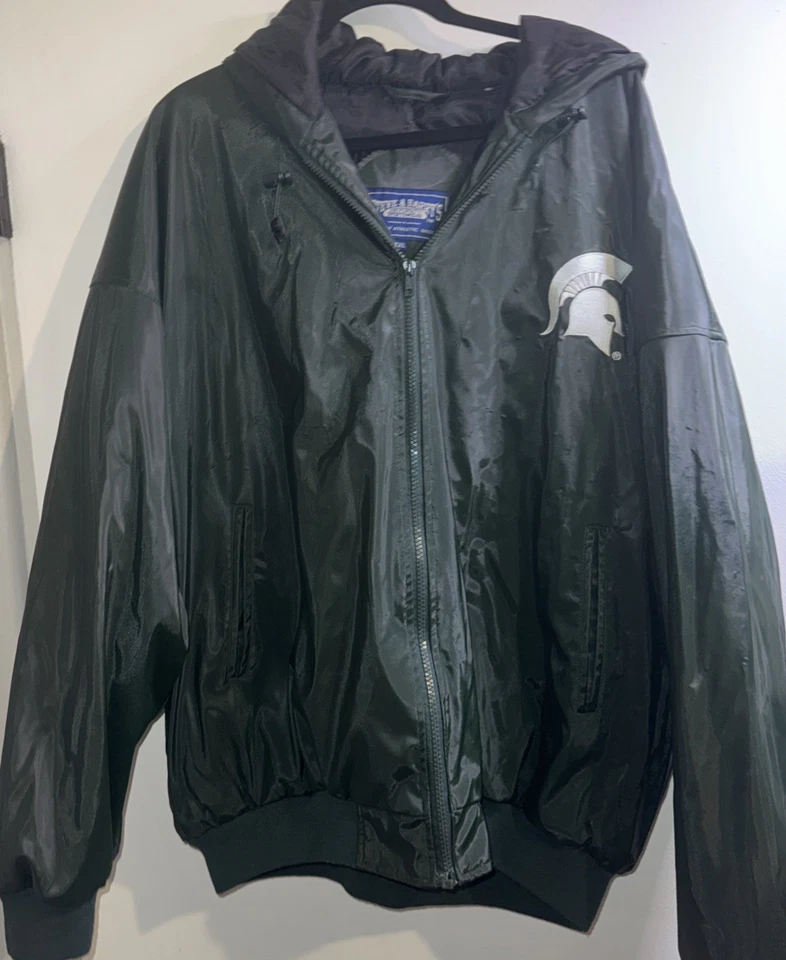 Vtg Steve & Barrys Sz XXL Michigan State Jacket  Zip Up Varsity Bomber Spellout - Image 2 of 4