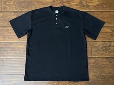 Vtg Solo Semore Mens 90s Y2K Black Shirt 1/4 Button Made In USA NWT Size L