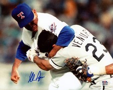 NOLAN RYAN AUTOGRAPHED 8X10 PHOTO RANGERS FIGHT ROBIN VENTURA PSA/DNA ITP 252366