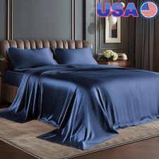 Luxurious Satin Sheet Set Soft Silky Bedding Perfect Hair Skin Easy Care New