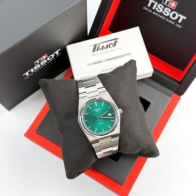 Men's Tissot PRX T137.410.11.091.00 Green Dial Stainless Quartz Watch 40mm