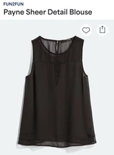 Fun2Fun Women's ‘Payne’ Sheer Detail Blouse-L