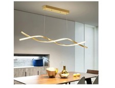 Mikeru 120cm Modern Wave Pendant Light, Gold Kitchen Island Lights