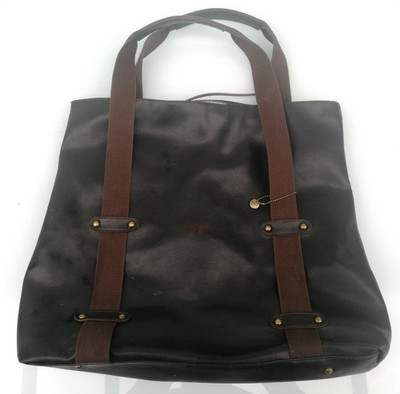 Esprit women's faux leather tote bag with zipper 45x36 brown used