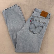 Levis Ribcage Straight Ankle Jeans 29 Light Wash Distressed High Rise Womens 29