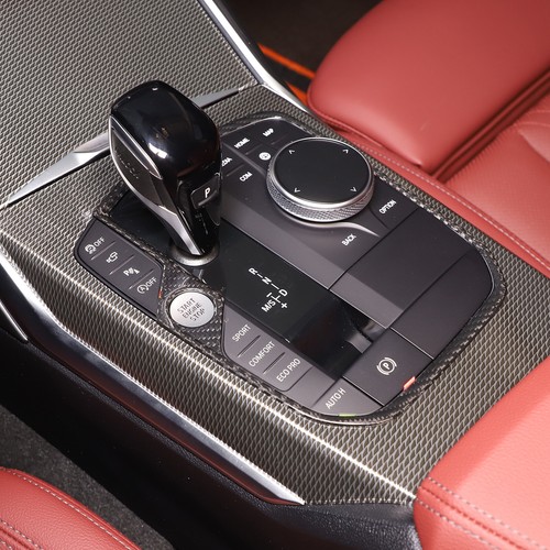 Real Carbon Fiber Gear Shifter Frame Trim Fits BMW 330i 430i M340i M440i 2020-25 - Picture 6 of 11