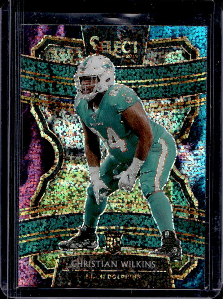 2019 Select Christian Wilkins Concourse Cosmic Prizm SSP Rookie RC #4 Dolphins